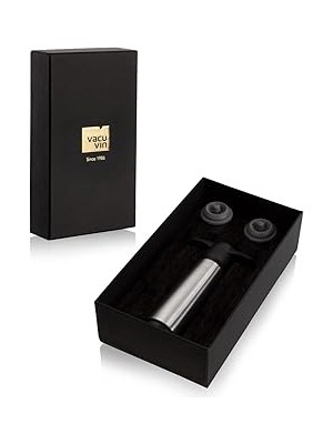 SHC4200 Vacu Vin Şarap Koruyucu Paslanmaz Çelik Hediye Kutusu - Şarabınızı Taze ve Keyifli Tutun - Açılmış