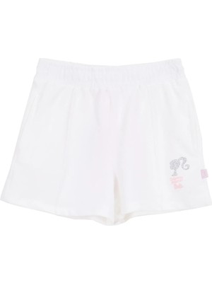 Barbie Yüksek Bel Normal Ekru Kız Çocuk Şort BRB6SG-SRT6442