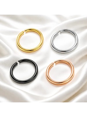 Begonia Accessories 925 Ayar Gümüş, Silver,gold,black,rose 4 Adet Halka Hızma Set