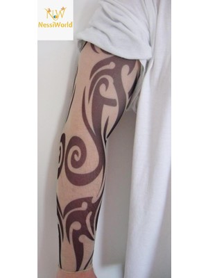 NW NessiWorld Giyilebilir Kol Dövmesi Çorap Dövme 3D Baskılı Kol Bacak Dövme 2 Adet Model 6