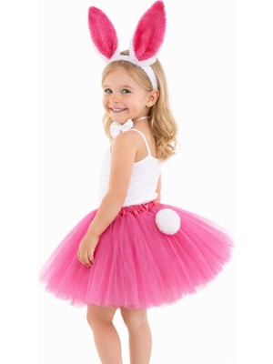 NW NessiWorld Fuşya Tavşan Kostüm Seti Kız Çocuk – Tütü Etekli 4 Parça