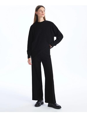 Lc Waikiki Yeni Sezon Beli Lastikli Düz Geniş Paça Kadın Triko Pantolon