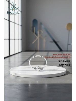 Begonia Accessories 925 Ayar Gümüş Altın Kaplama Silver Boncuklu 3 Top Halka Hızma Küpe – Alerji Yapmaz, Unisex, Fake Deliksiz Kullanıma Uygun, Zarif & Şık Tasarım, Günlük ve Özel Gün Kombinleri