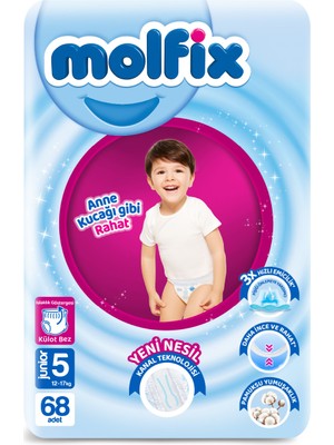Molfix Külot Bebek Bezi 5 Beden Junior Ultra Fırsat Paketi 68 Adet