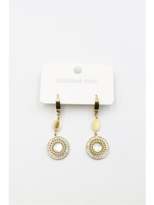 İsmiyle Al Taşlı Küpe - Altın