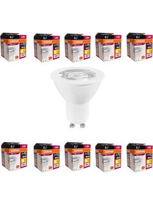 4,5W GU10 LED Ampul - 10'lu Ekonomik Paket, 350 Lumen, 3000K Sarı Işık, 36° Işık Açısı, 15.000 Saat Ömür, Enerji Verimli