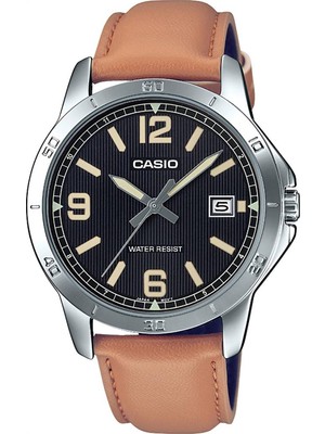 Casio MTP-V004L-1B2UDF Erkek Kol Saati Suya Dayanıklı Deri Kordon ve Çelik Kasa ile Günlük Kullanım