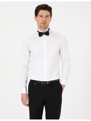 Pierre Cardin Erkek Beyaz Slim Fit Smokin Gömlek 50324027-VR013