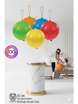 İlk El Grup Ieg™ Premium Serisi Punch Ipli Balon 40 cm Mat Lateks Balon Seti – 100’LÜ Profesyonel Etkinl