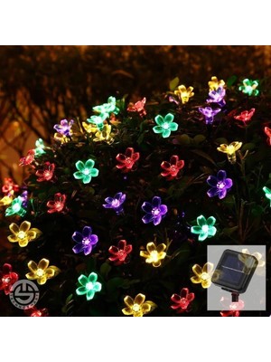 Uslucan Alışveriş Solar 30 Ledli Çiçekli Rgb Bahçe Aydınlatma Dekorasyon Güneş Enerjili