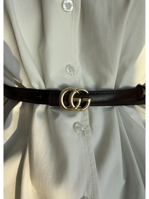 Moda Aksa Gucci %100 Deri Kemer Kahve