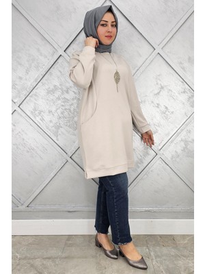 Pys Giyim Kadın Kolye Detaylı Tesettür Tunik