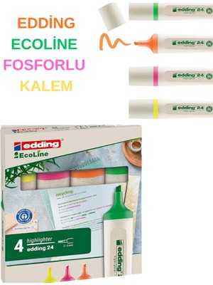 Edding 24 Ecoline Fosforlu Kalem 4’lü Set – Çevre Dostu ve Canlı Renkler