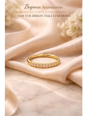 Begonia Accessories 925 Ayar Gümüş Gold Tam Tur Hızma