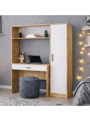 Setay Bilgisayar Masası, Hekta Kapaklı Kitaplıklı Çalışma Masası - Ceviz