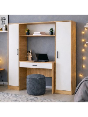 Setay Bilgisayar Masası, Hekta 2 Kapaklı Kitaplık Çalışma Masası - Ceviz