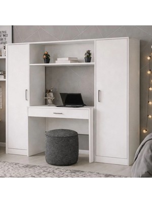 Setay Bilgisayar Masası, Hekta 2 Kapaklı Kitaplık Çalışma Masası - Beyaz