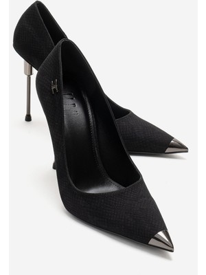 Luvi Carlas Siyah Desenli Kadın Topuklu Ayakkabı