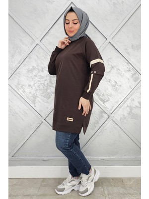 Pys Giyim Kadın Kolları Kuşgözü Aksesuarlı Tesettür Tunik