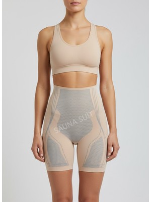 Sauna Suit Seamless Ten Renk Yüksek Bel Kadın Korsesi – Paçalı Iç Giyim