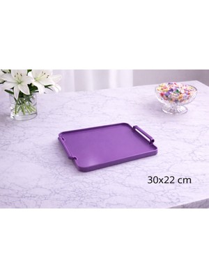 Zucci Home Aurora Violet Opak Servis Tepsisi | Dayanıklı Sunum Tepsisi - 30X22 cm