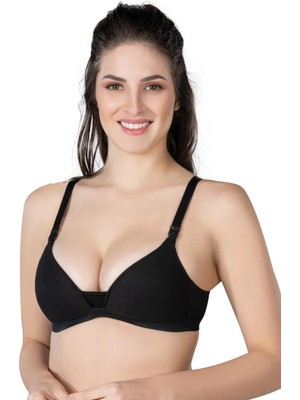 MTM My The Mall Giyim Siyah Mı Emay 1422 Modal Cotton Kaplı Emzirme Sütyen