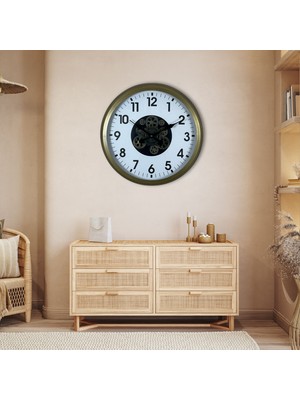 Zentime Eskitme 60 cm Çarklı Klasik Duvar Saati