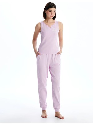 Lc Waikiki Yeni Sezon Kaçık Yaka Baskılı Kadın Pijama Takımı