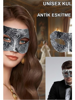 Vintage Eskitme Çift Maske Seti - Göz Kamaştıran Balo ve Parti Maskesi (Unisex 2'li Set)
