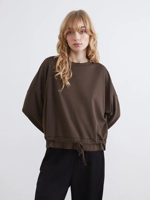 Lc Waikiki Yeni Sezon Bisiklet Yaka Büzgülü Kadın Sweatshirt