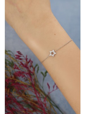 Silveranka 925 Ayar Gümüş Yıldız Minimalist Bileklik