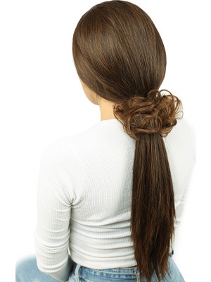 İlk El Grup Saçlı Lastikli Topuz Toka - Bebek Kumralı