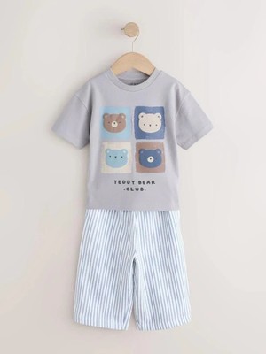 Monila Erkek Çocuk Bebe Mavi Ayıcık Aplikeli Jogger Pantolonlu Altüst Takım