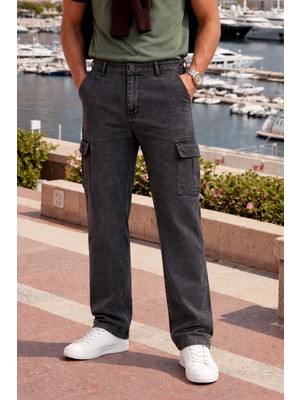Comstar Erkek Relax Fit Antrasit Baggy Kargo Pantolon