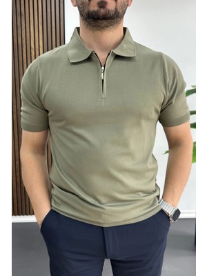 Edwox Erkek Polo Yaka Düz Tişört Açık Yeşil EDW455