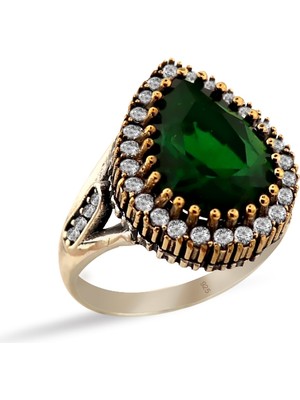 Silveranka 925 Ayar Gümüş Otantik Damla Hürrem Yüzük