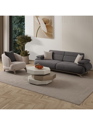 Eymense Bonjo Sırt Mekanizmalı Kasalı Koltuk Takımı 3+1 Antrasit