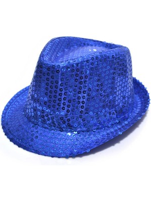 DS LLC Payetli Çocuk Şapkası Mavi Renk Iegtgrs-34