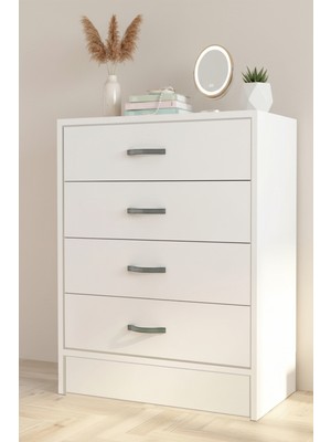 EUR141 4 Çekmeceli Şifonyer Beyaz