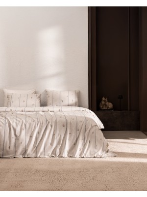 Madame Coco Marcelle Tek Kişilik %100 Pamuk Ranforce Baskılı Nevresim Takımı - Mavi