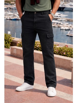 Comstar Erkek Relax Fit Füme Baggy Kargo Pantolon