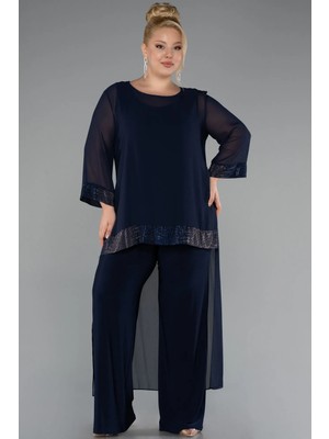 Kapri Kol Şifon Büyük Beden Abiye Tulum ABT083
