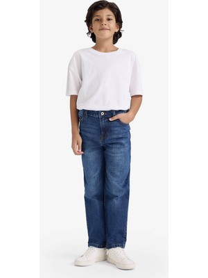 Defacto Straight Fit Mavi Erkek Çocuk Jean Pantolon F8492A8/NM28