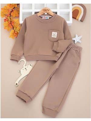 by BebekOdam Erkek Çocuk Kahve Cepli Ayı Armalı Üç Ip 2'li Takım - 1016163