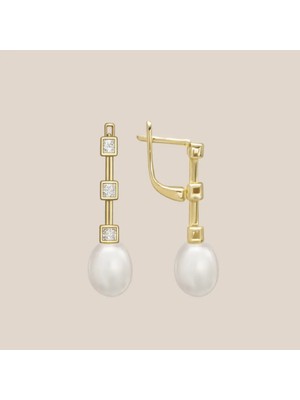 Altıntaş Incili Tria Altın Küpe