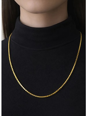 14 Ayar Altın Modern Pullu Zincir Modeli Kolye