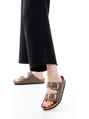 Uslucan Alışveriş P-101 Vizon Günlük  Kadın Terlik