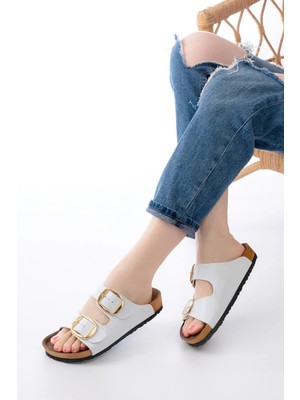 Uslucan Alışveriş P-101 Beyaz Günlük Kadın Terlik