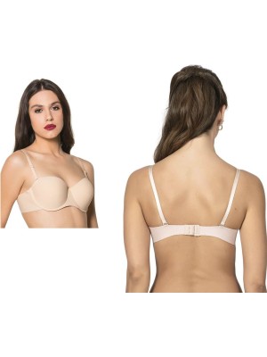 Belvü Straples Lazer Kesim Içi Boş Sütyen Açık Vizon
