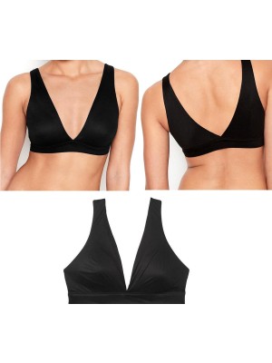 Belvü Lazer Kesim Çıkabilen Pedli V Yaka Görünmez Sütyen Siyah